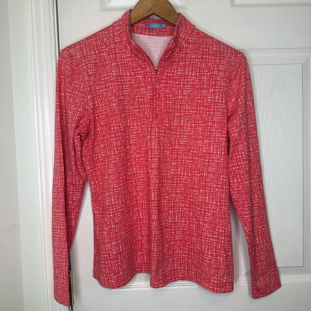 J. McLaughlin Red Textured Top